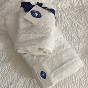 John Robshaw White cotton towel set two piece
